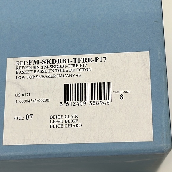 LANVIN OF PARIS TRAINER low top canvas sneakers, beige size 8 - Picture 9 of 14